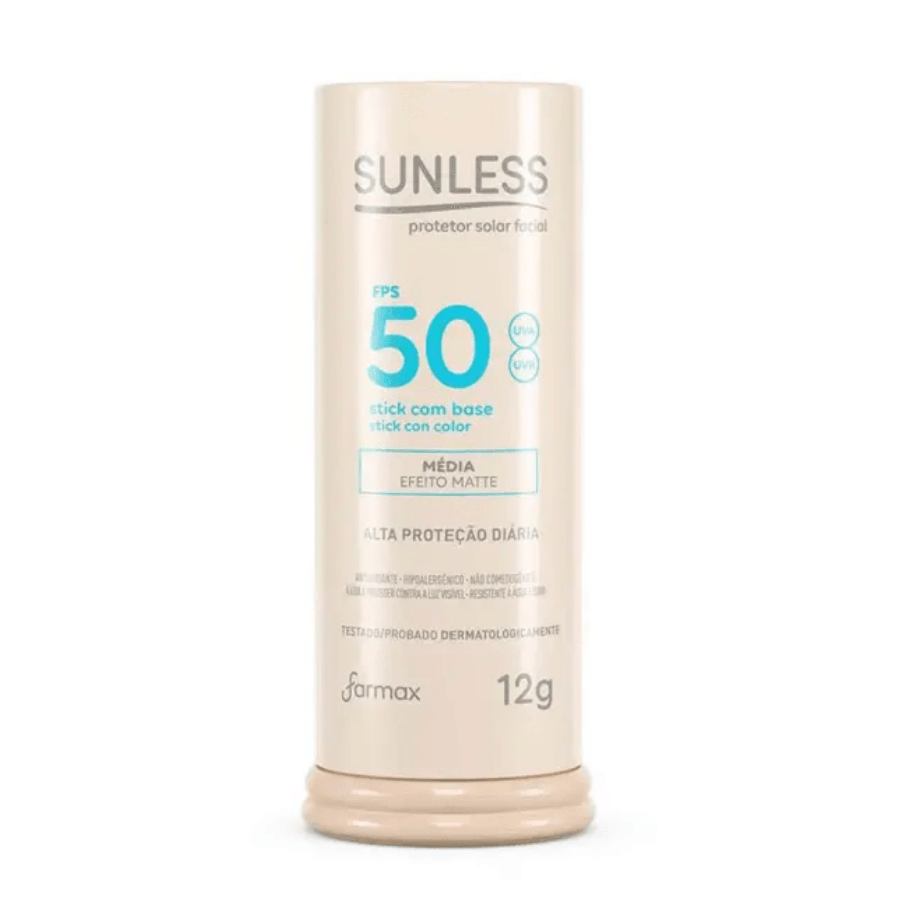 Protetor Solar Facial Stick Sunless 12g FPS 50 - Cor Media